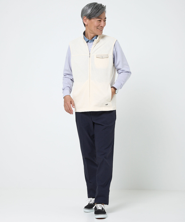 鹿の子 ポケットデザイン ジップベスト