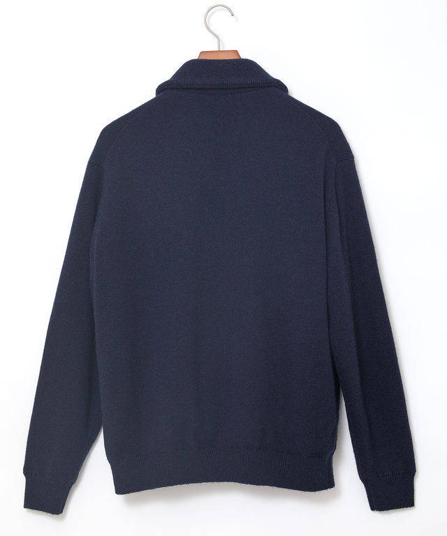 ウールブレンド 裏付き カーディガン