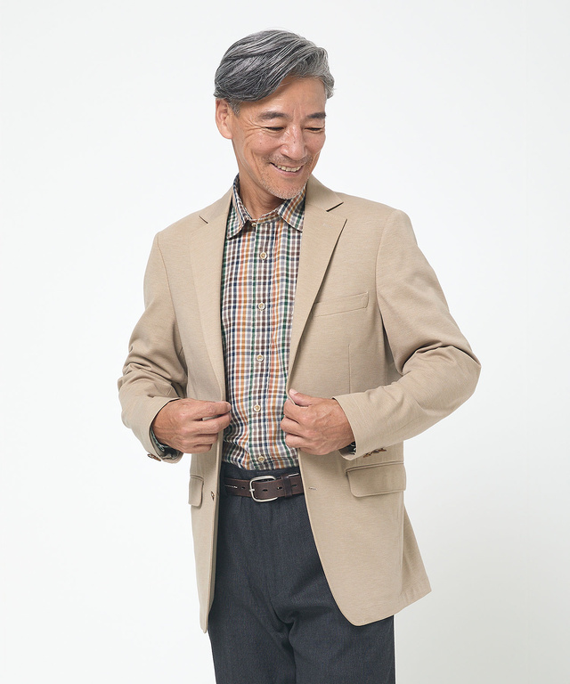 ジャージ素材 テーラード ジャケット