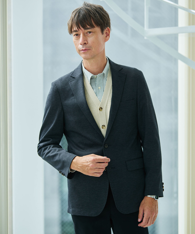 ジャージ素材 テーラード ジャケット