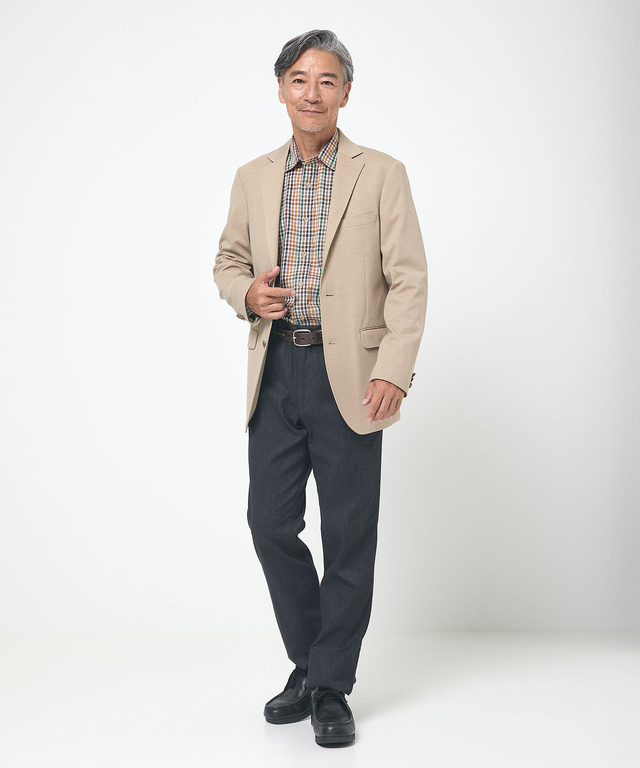 ジャージ素材 テーラード ジャケット