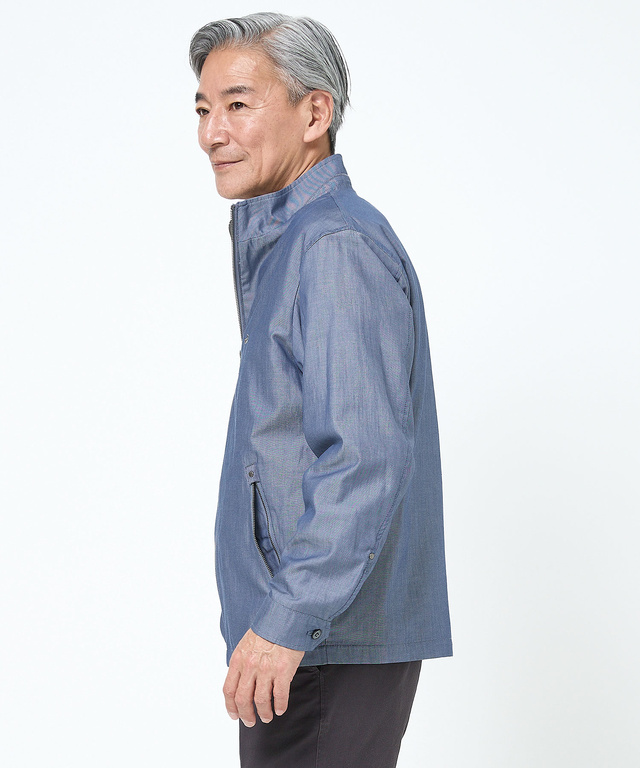 シャンブレーツイル ジップ ブルゾン【吸汗速乾】