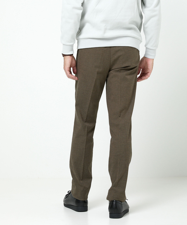 千鳥柄 微起毛 タックパンツ