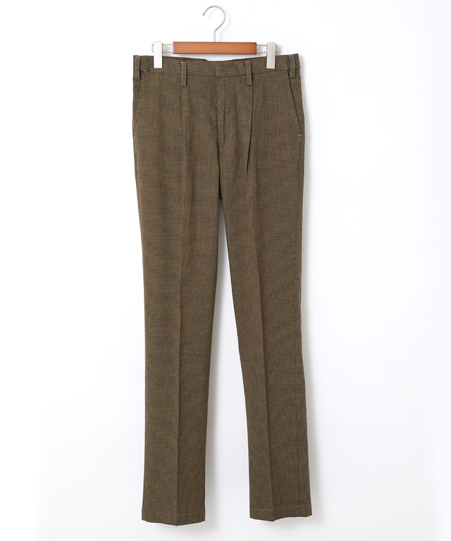 千鳥柄 微起毛 タックパンツ