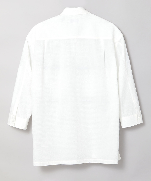 シアサッカー 七分袖 シャツ