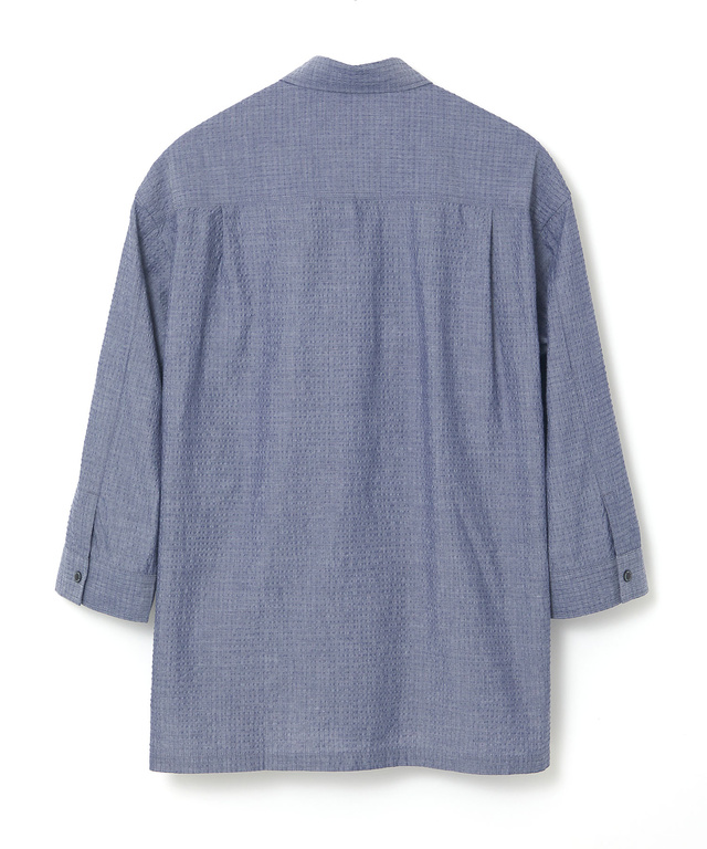 シアサッカー 七分袖 シャツ