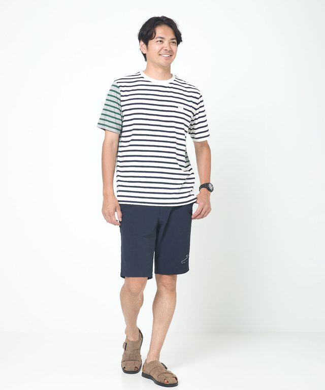 スノーコットン クレイジーボーダー柄 Tシャツ【接触冷感】