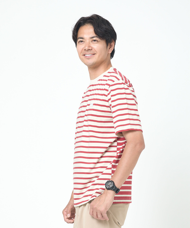 スノーコットン クレイジーボーダー柄 Tシャツ【接触冷感】
