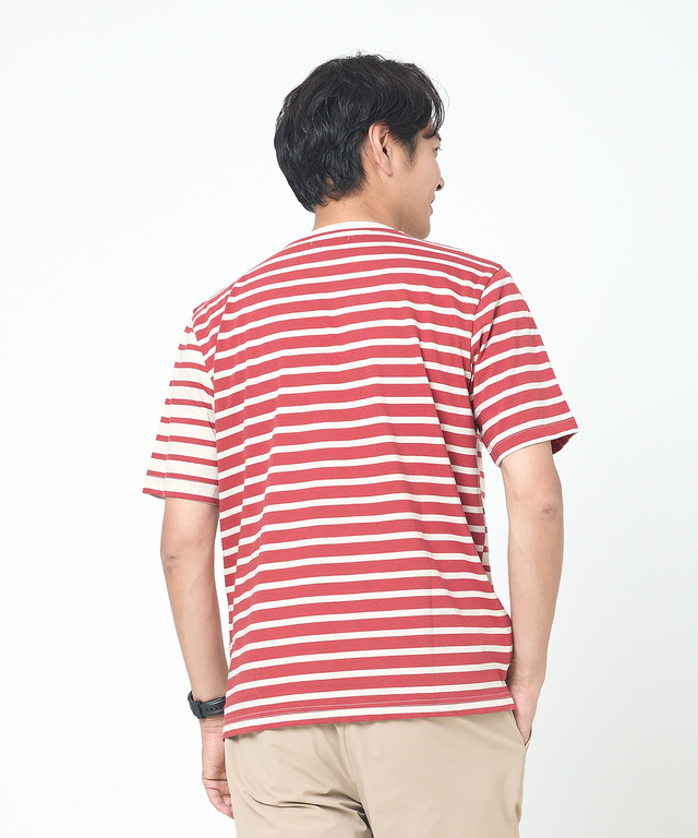 スノーコットン クレイジーボーダー柄 Tシャツ【接触冷感】