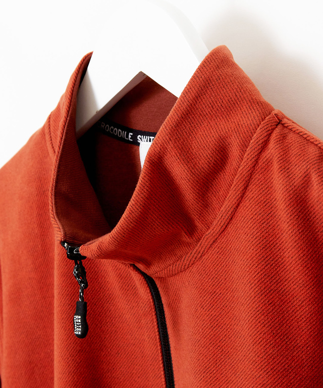 ツイル素材 ハーフジップ トレーナー