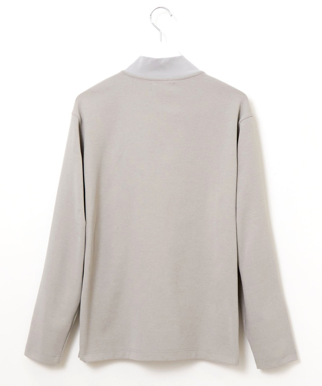 スタンドカラー ハーフジップ プルオーバー