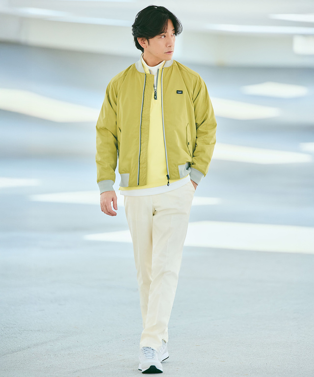 スタンドカラー ハーフジップ プルオーバー