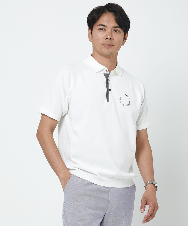 ロゴプリント ニット ポロシャツ【ZERO POLO SHIRT】