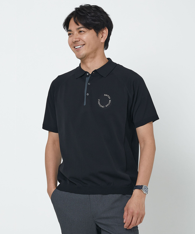 ロゴプリント ニット ポロシャツ【ZERO POLO SHIRT】