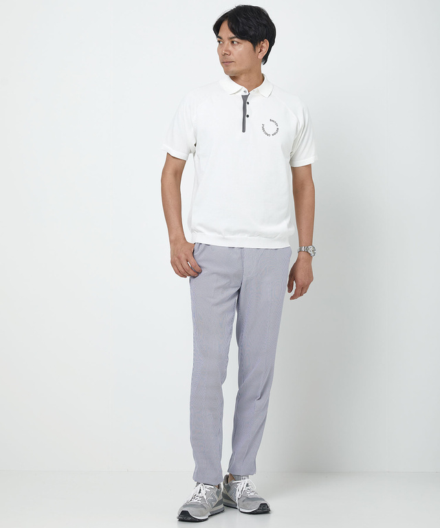 ロゴプリント ニット ポロシャツ【ZERO POLO SHIRT】
