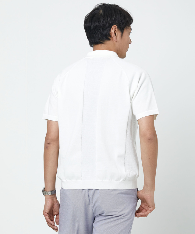 ロゴプリント ニット ポロシャツ【ZERO POLO SHIRT】