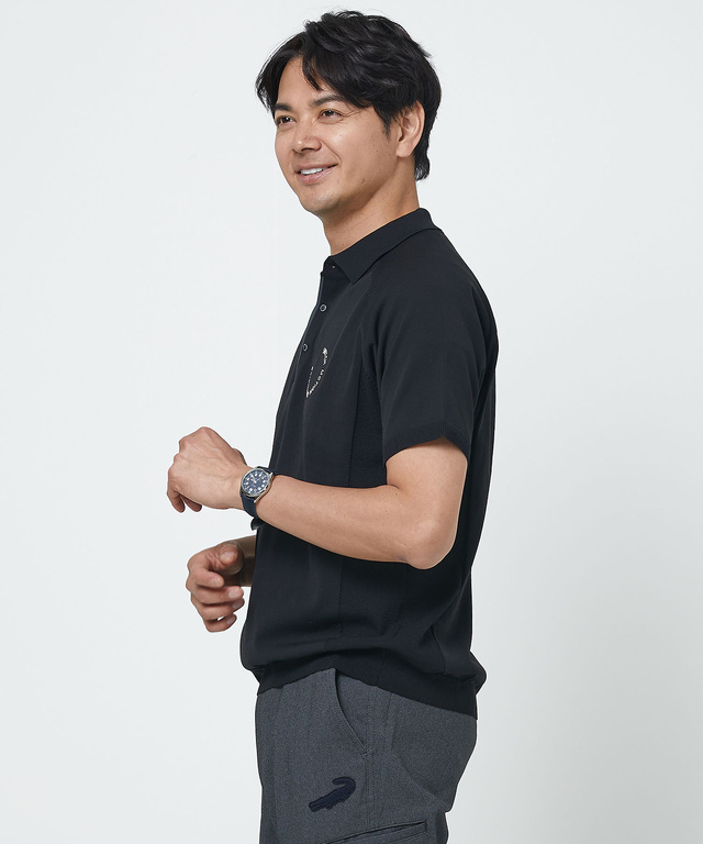 ロゴプリント ニット ポロシャツ【ZERO POLO SHIRT】