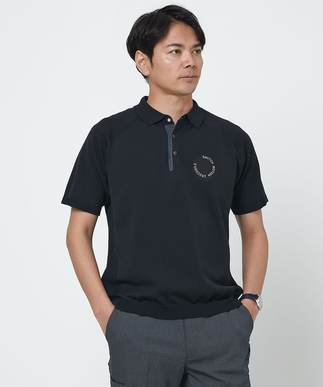 ロゴプリント ニット ポロシャツ【ZERO POLO SHIRT】
