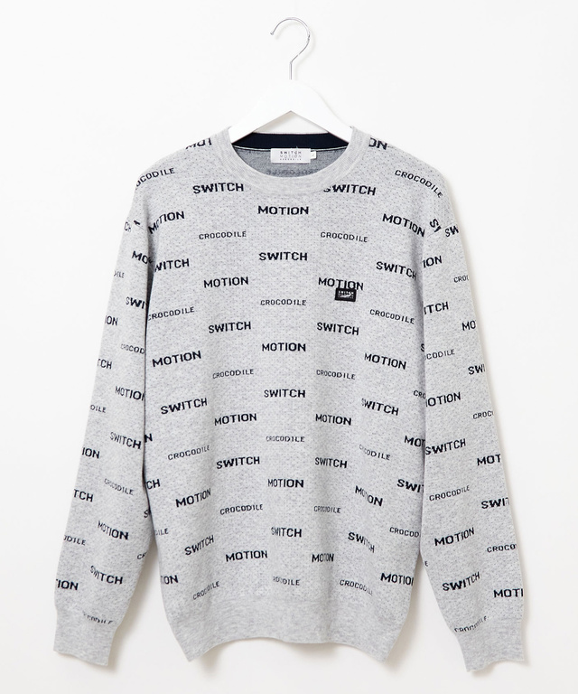 ウールブレンド ロゴジャカード ニット【手洗いOK】