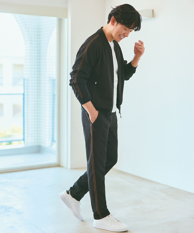 ジャージ素材  ベルベットテープ パンツ