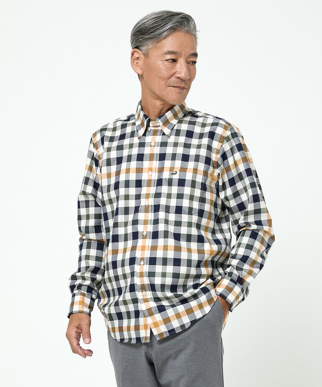 クロコダイルタータン ノンアイロン シャツ