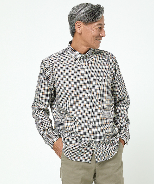 クロコダイルタータン ノンアイロン シャツ