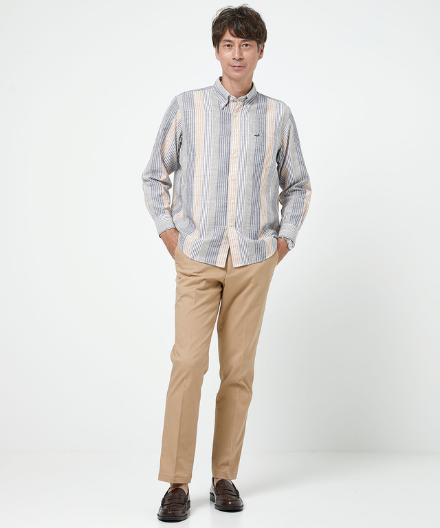 ピケ ランダムストライプ柄 シャツ