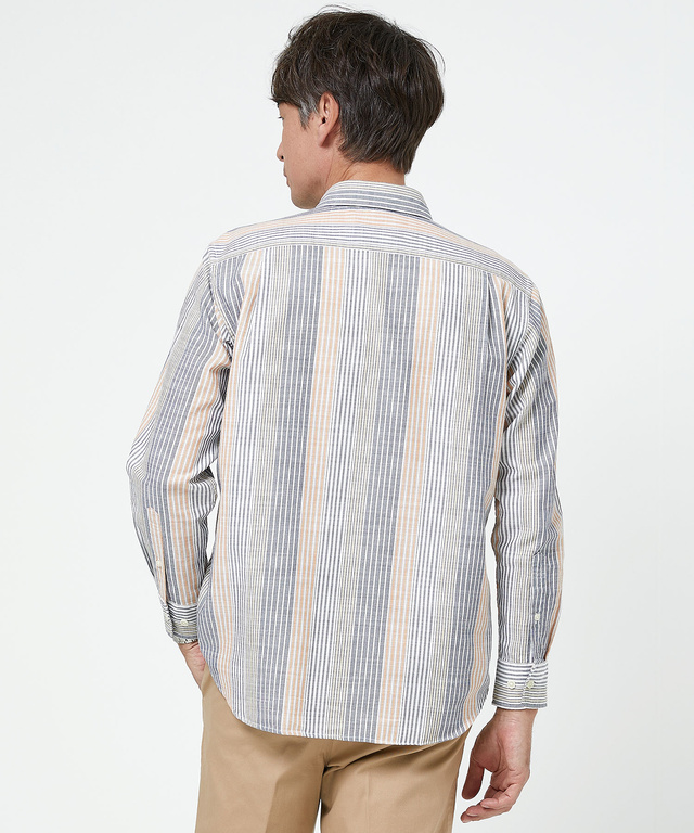ピケ ランダムストライプ柄 シャツ