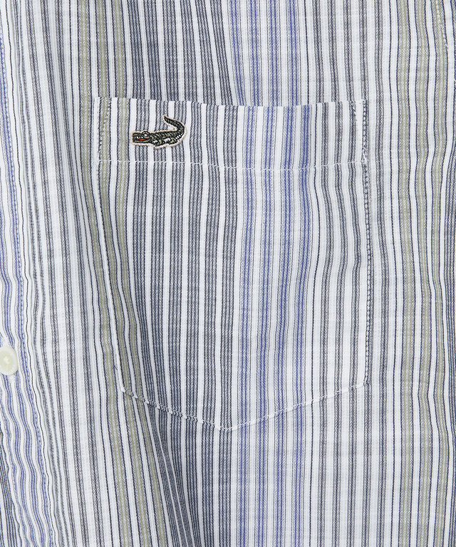 ピケ ランダムストライプ柄 シャツ