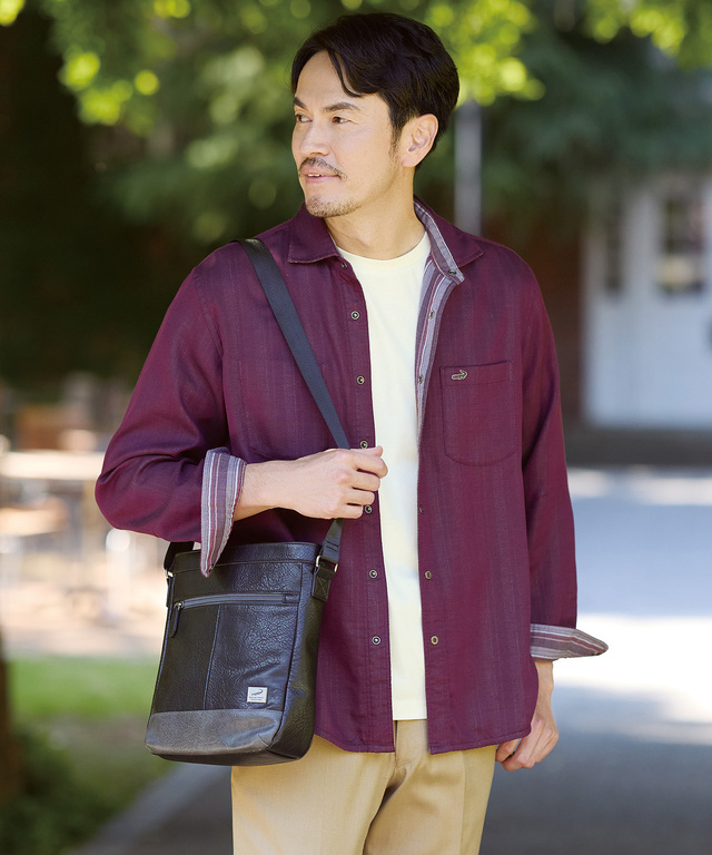 リバーシブル ストライプ柄 シャツ