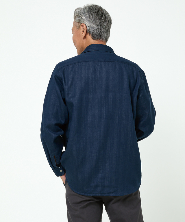 リバーシブル ストライプ柄 シャツ