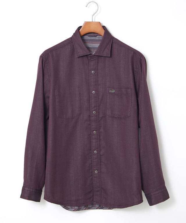 リバーシブル ストライプ柄 シャツ