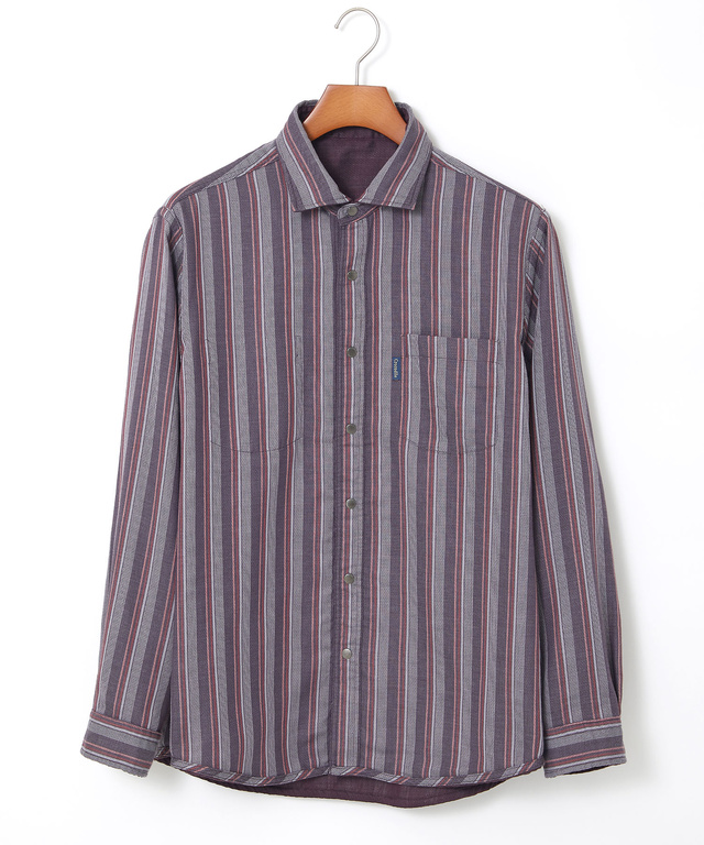 リバーシブル ストライプ柄 シャツ