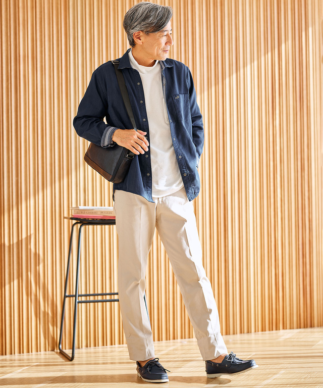 リバーシブル ストライプ柄 シャツ