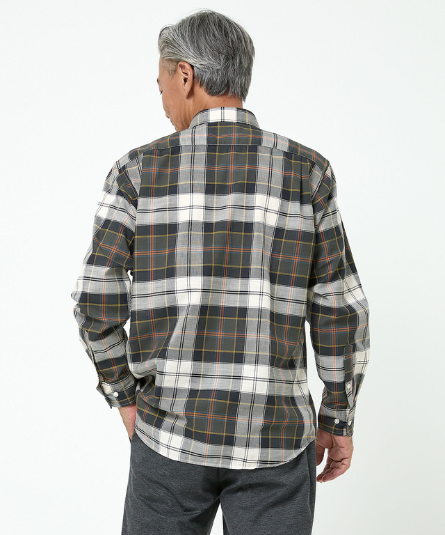 ピケ素材 チェック柄 シャツ