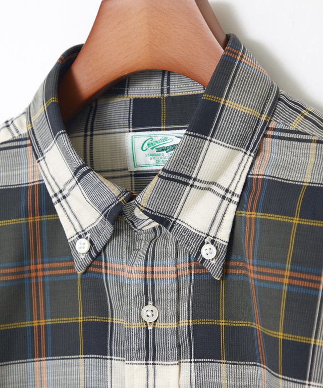 ピケ素材 チェック柄 シャツ