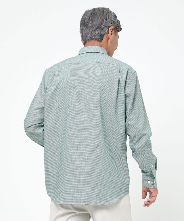 ノンアイロン 千鳥柄 シャツ【シワになりにくい】