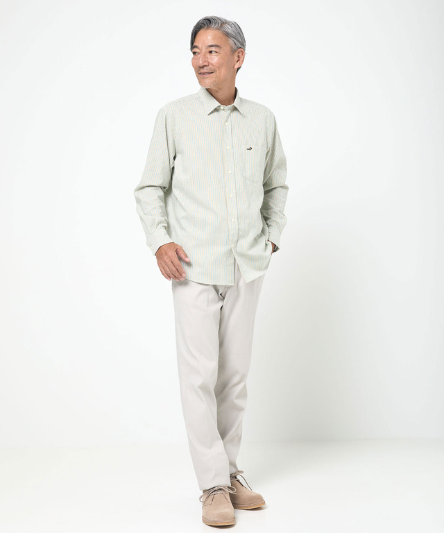 ノンアイロン ストライプ シャツ【シワになりにくい】