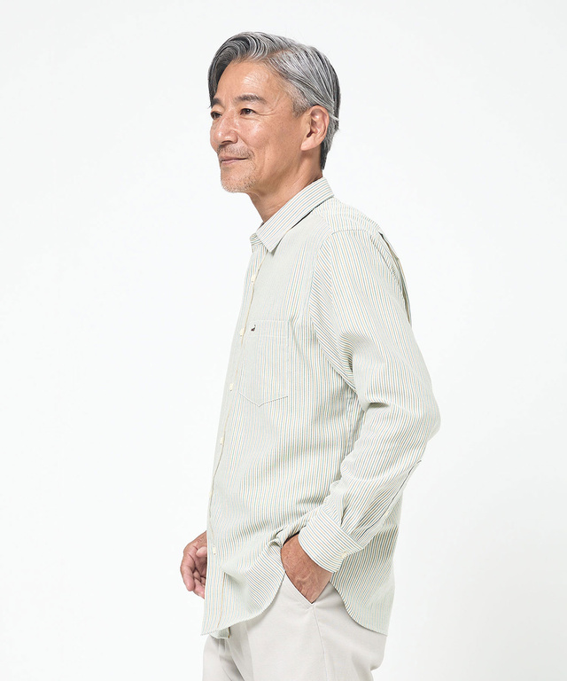 ノンアイロン ストライプ シャツ【シワになりにくい】