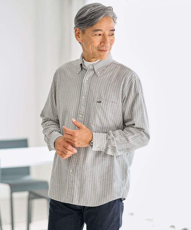 オックスフォード ストライプ柄 シャツ