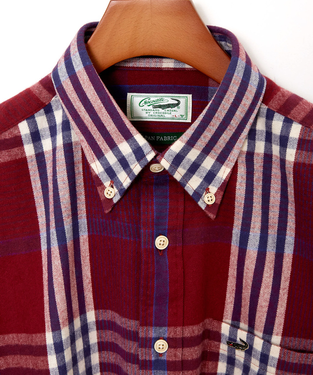 シャギー加工 タータン柄 シャツ