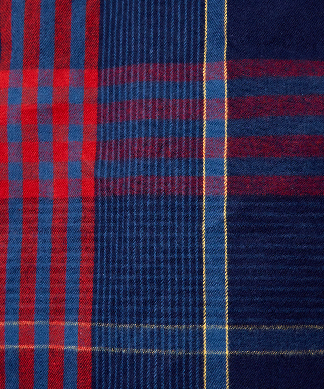 シャギー加工 タータン柄 シャツ