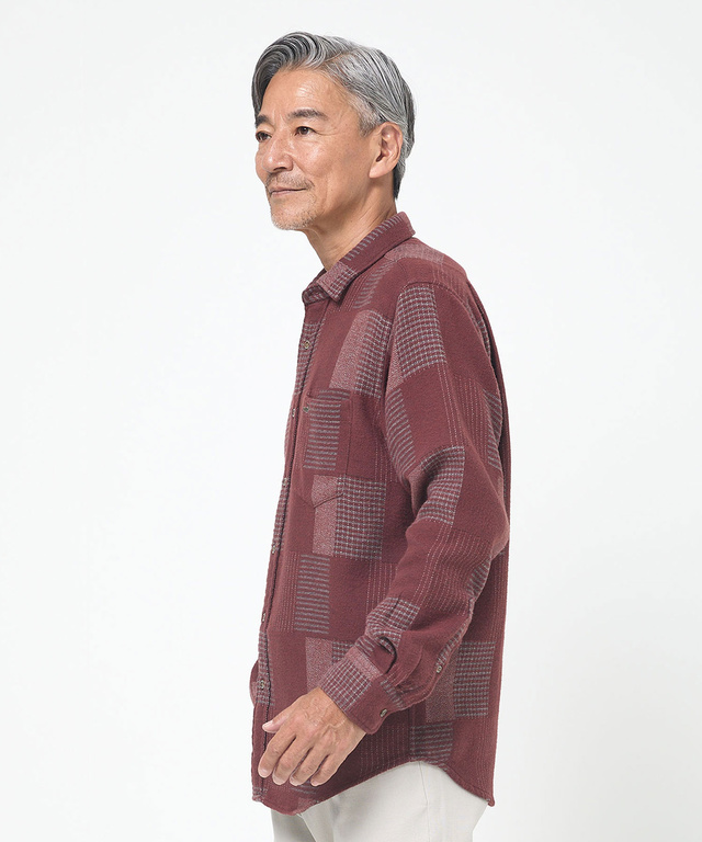 コットンビエラ パッチワーク調 シャツ