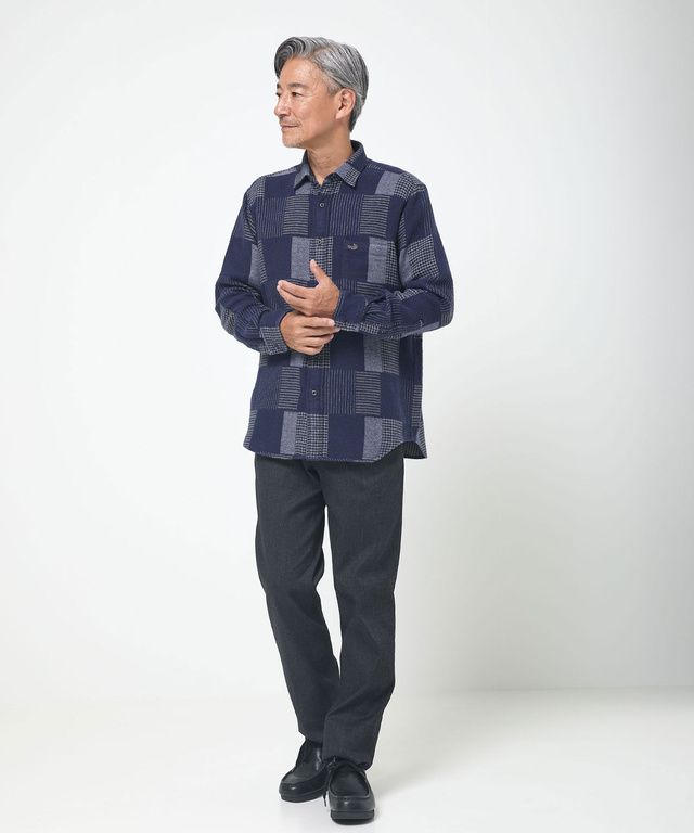 コットンビエラ パッチワーク調 シャツ