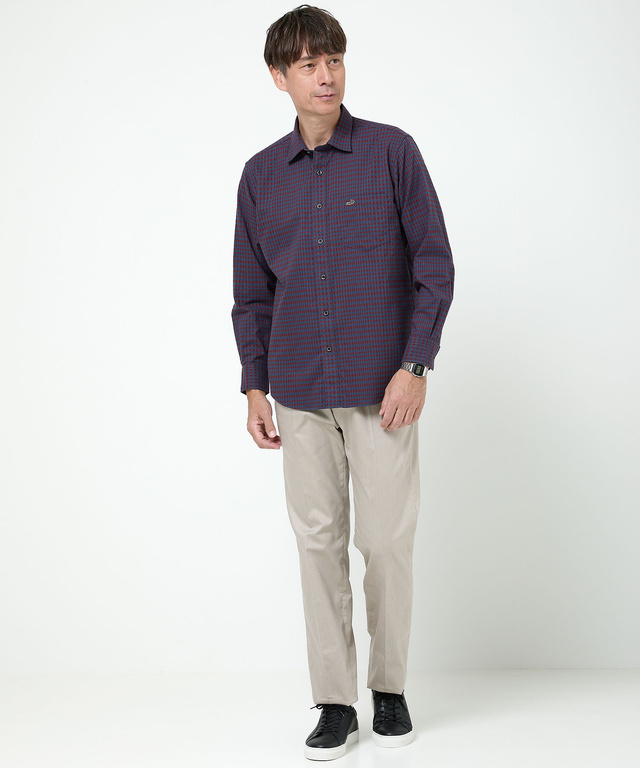 ギンガムチェック柄 レギュラーカラー シャツ