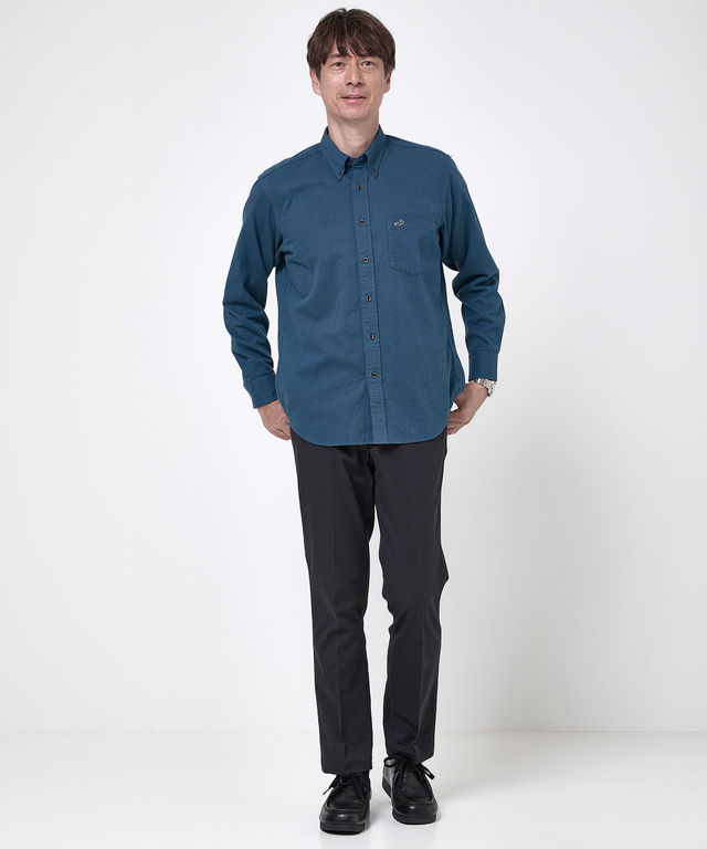 ピケ素材 ボタンダウン シャツ