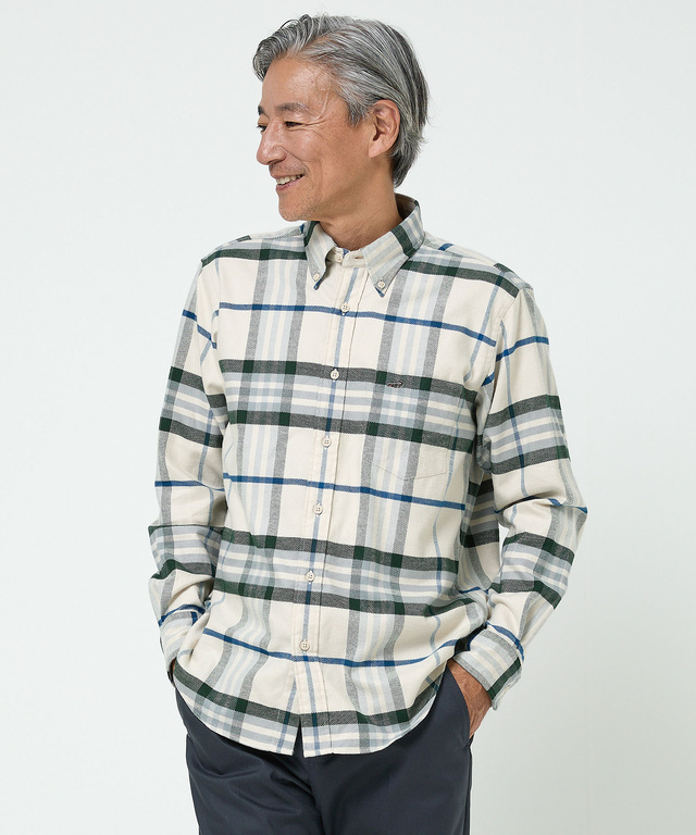 チェック柄 ボタンダウン シャツ