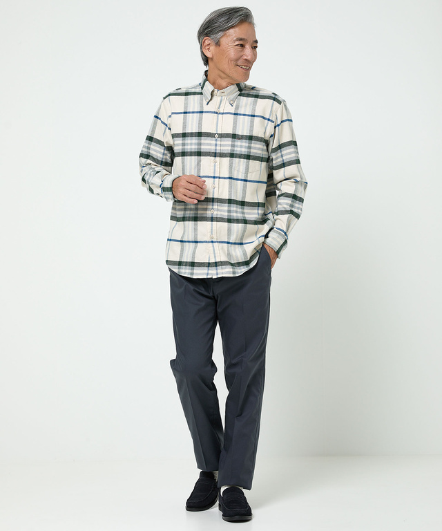 チェック柄 ボタンダウン シャツ