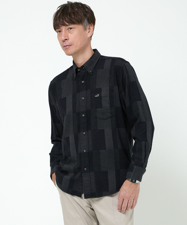 チェック柄 昼夜織り ボタンダウンシャツ