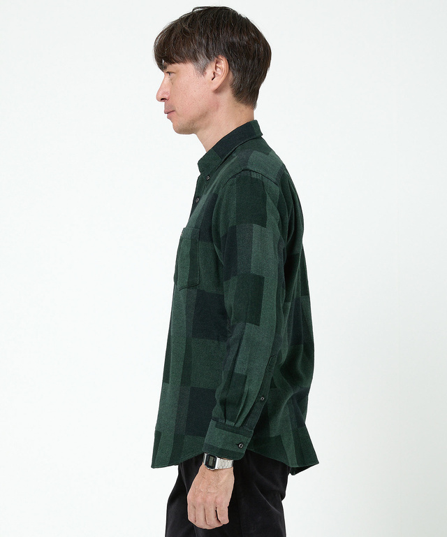 チェック柄 昼夜織り ボタンダウンシャツ